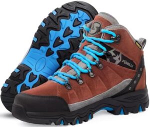 Foxelli Women’s Hiking Boots – Waterproof Lightweight & Breathable Suede Leather