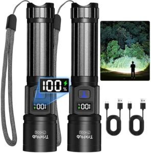 Rechargeable Flashlights 2 Pack, High Lumens